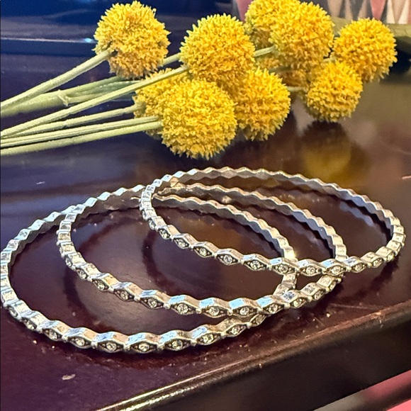 Brighton Andromeda Elegant Silver Bangle Bracelet set of 3 - Picture 2 of 4